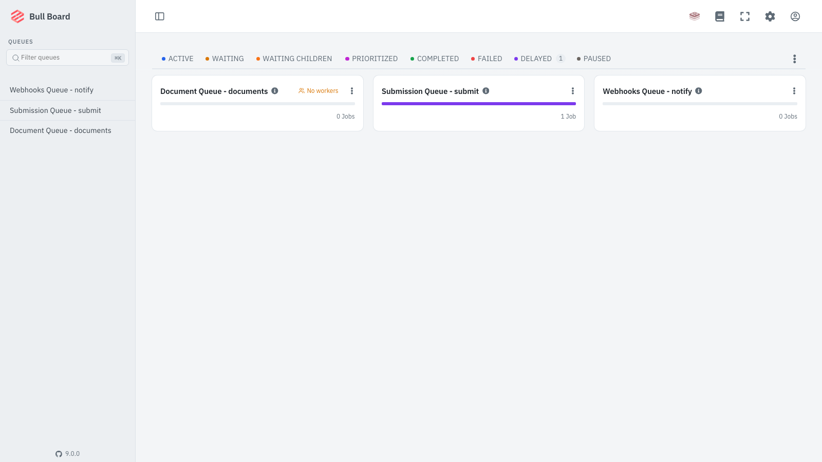 Bull Board Queue Dashboard
