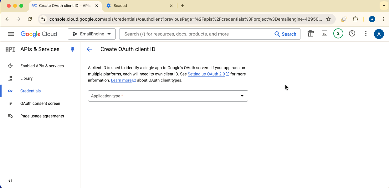 Configuring OAuth client details