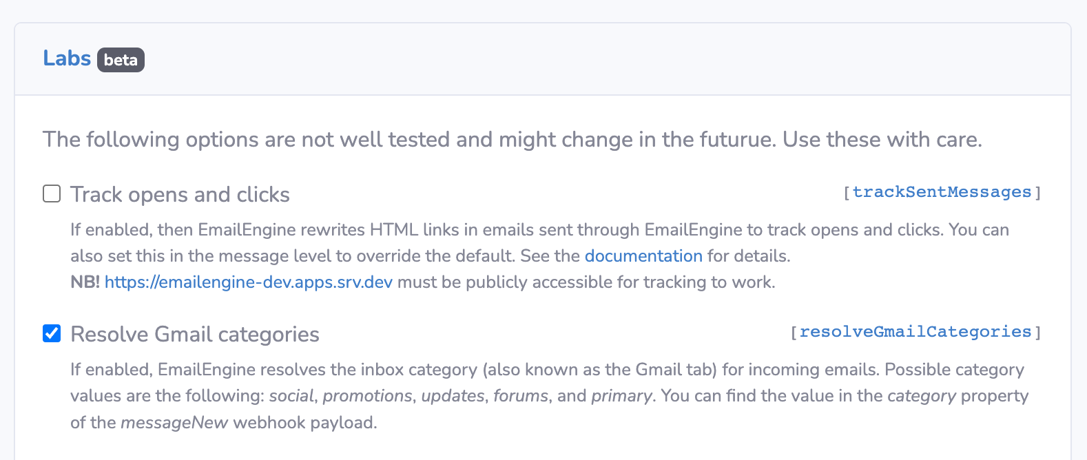 Enable Category Detection