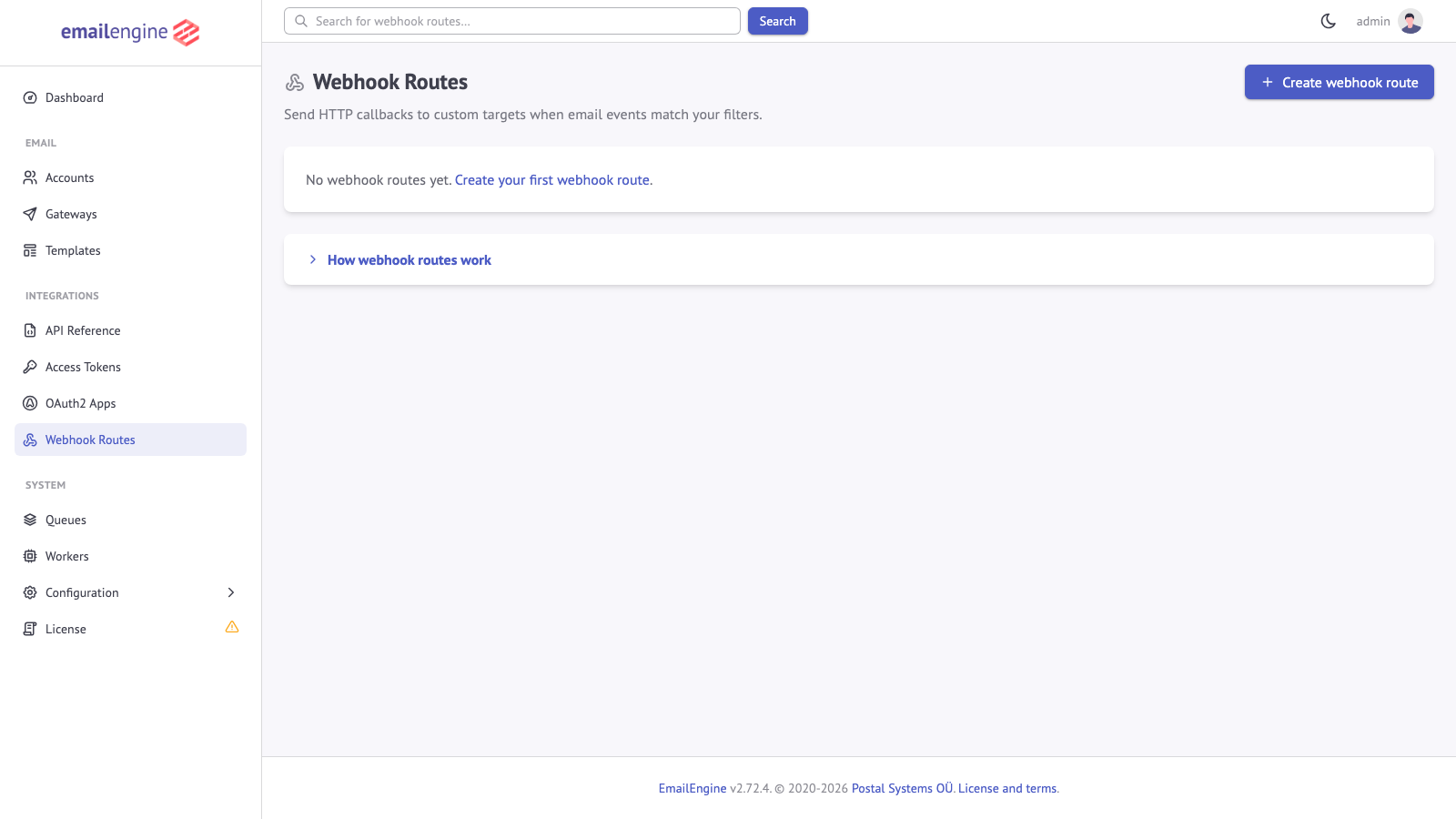 Webhook Routes List